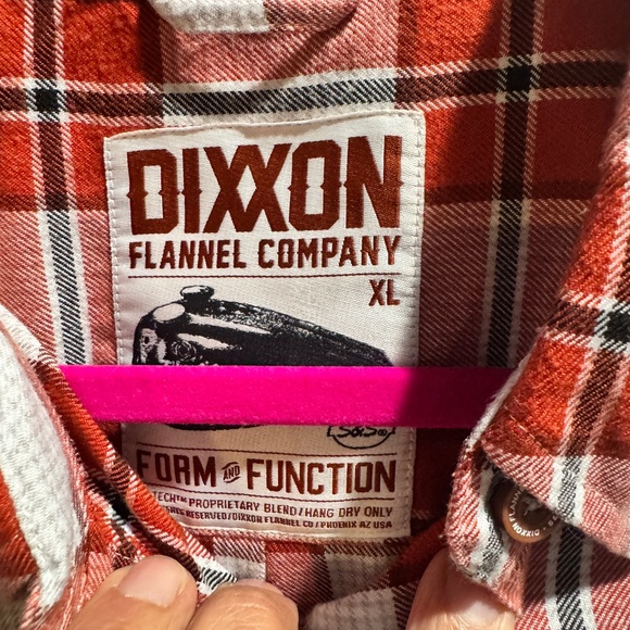 DIXXON Red and White Plaid Button Down Shirt - Picture 3 of 4